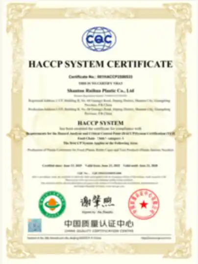 HACCP protected certificate preview